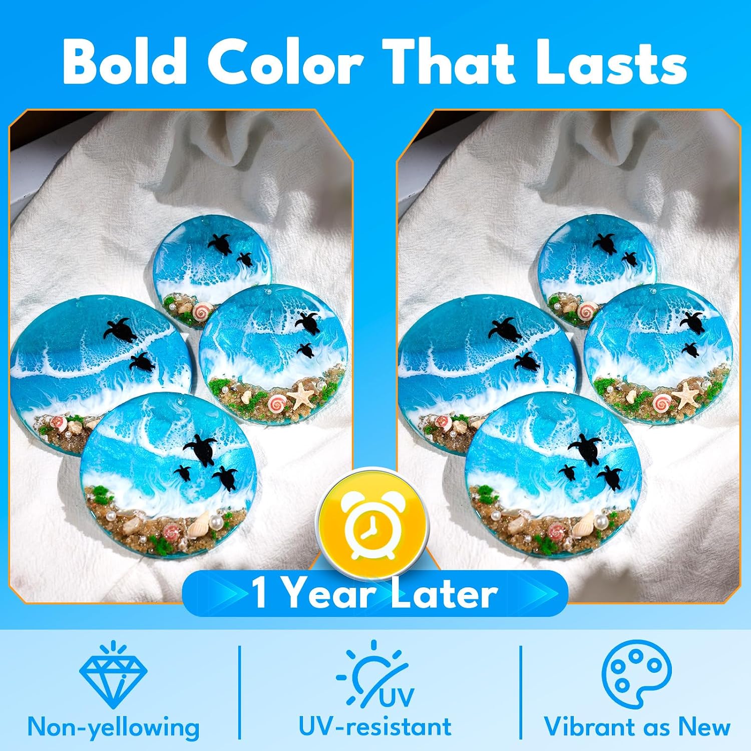 8-Color Resin Pigment Paste, 8 * 1.06oz Concentrated Color | Epoxy Resin Color Pigment for Translucent to Opaque