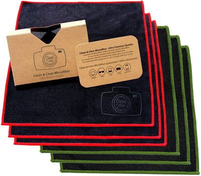 Cleaning Cloth, Extra Large [6 Pack] Ultra Premium Microfiber Cleaning Cloth - Microfiber Cloth for Camera Lens
