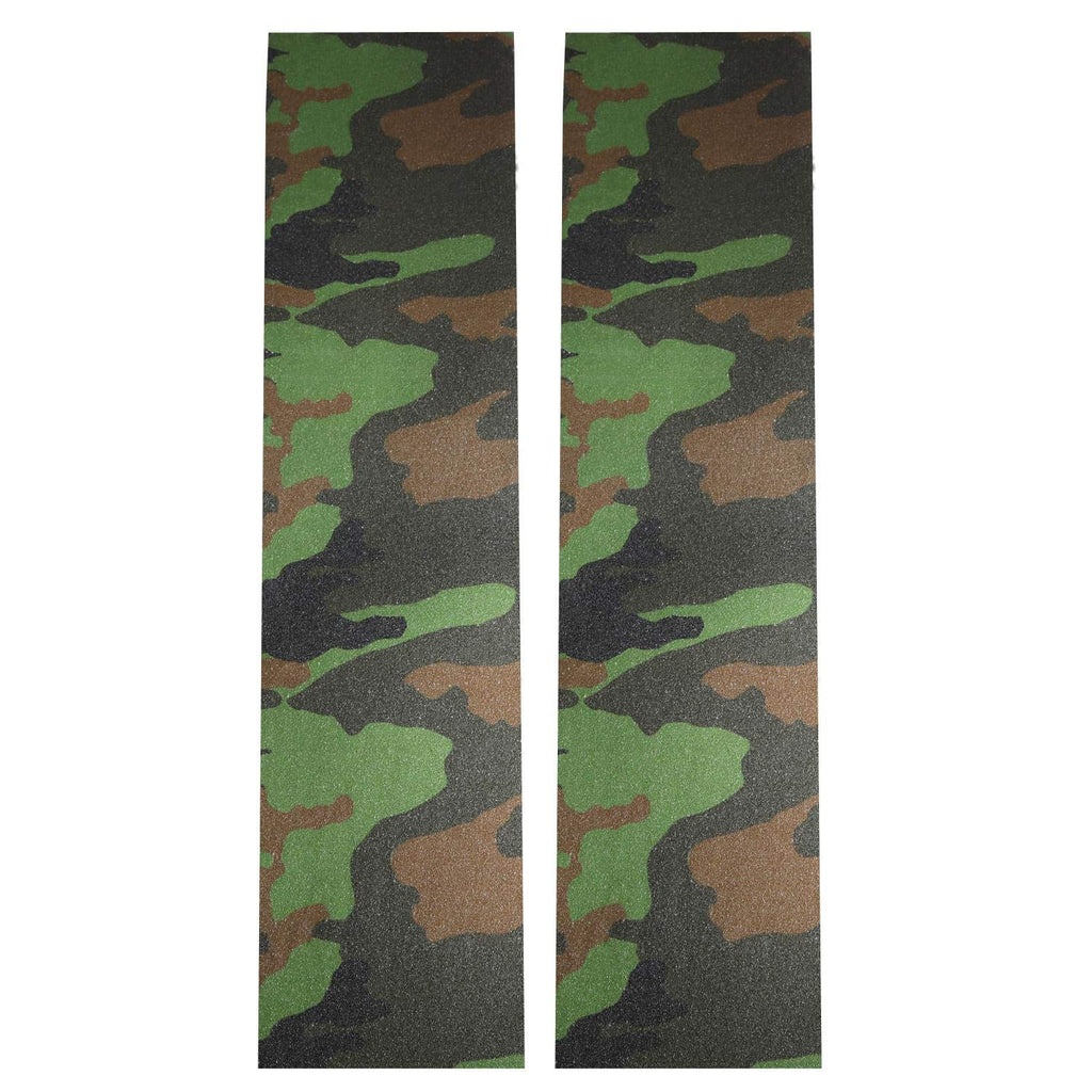 9" x 33" Camo Skateboard Grip Tape Sheets 2 Pack (Green Camouflage) | Bubble Free, Waterproof, Griptape for Scooter