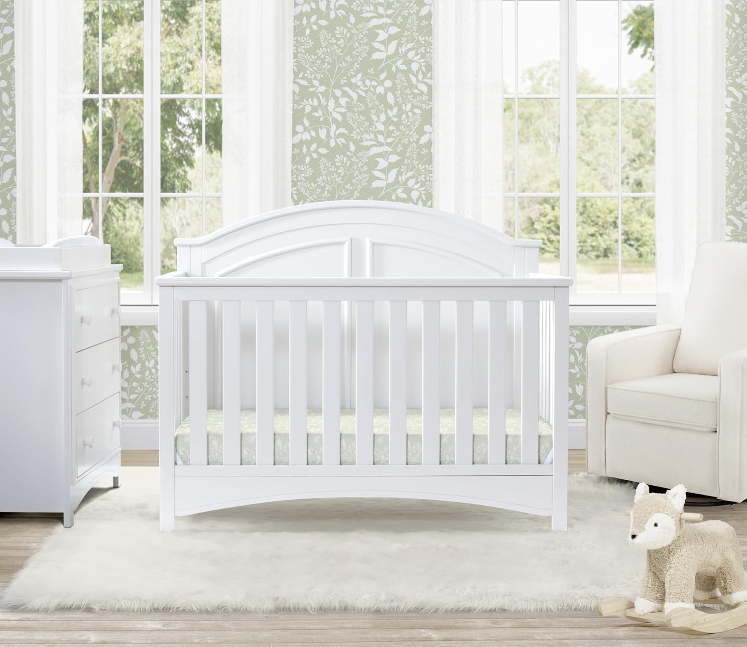 Perry 6-in-1 Convertible Crib - Greenguard Gold Certified, Bianca White