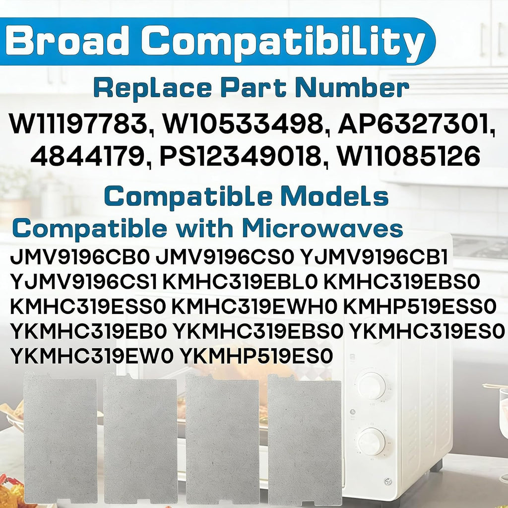 8 Pcs W11197783 & W10533498 Microwave Waveguide Cover, Replaces AP6327301