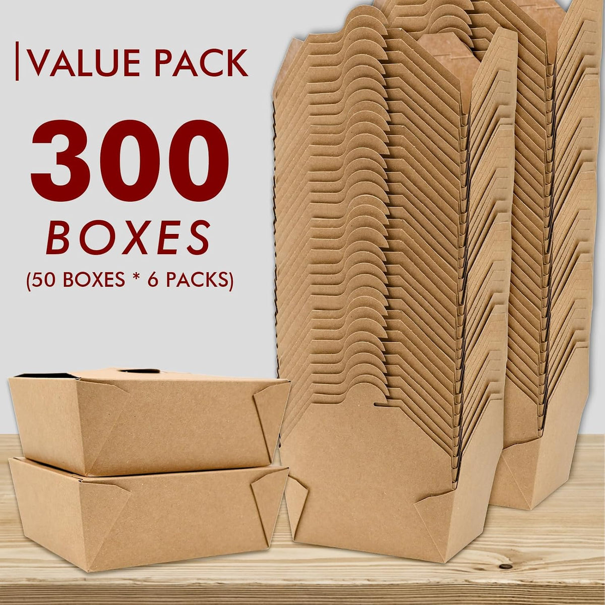 300 Pack 45 oz Kraft Paper Takeout Food Containers