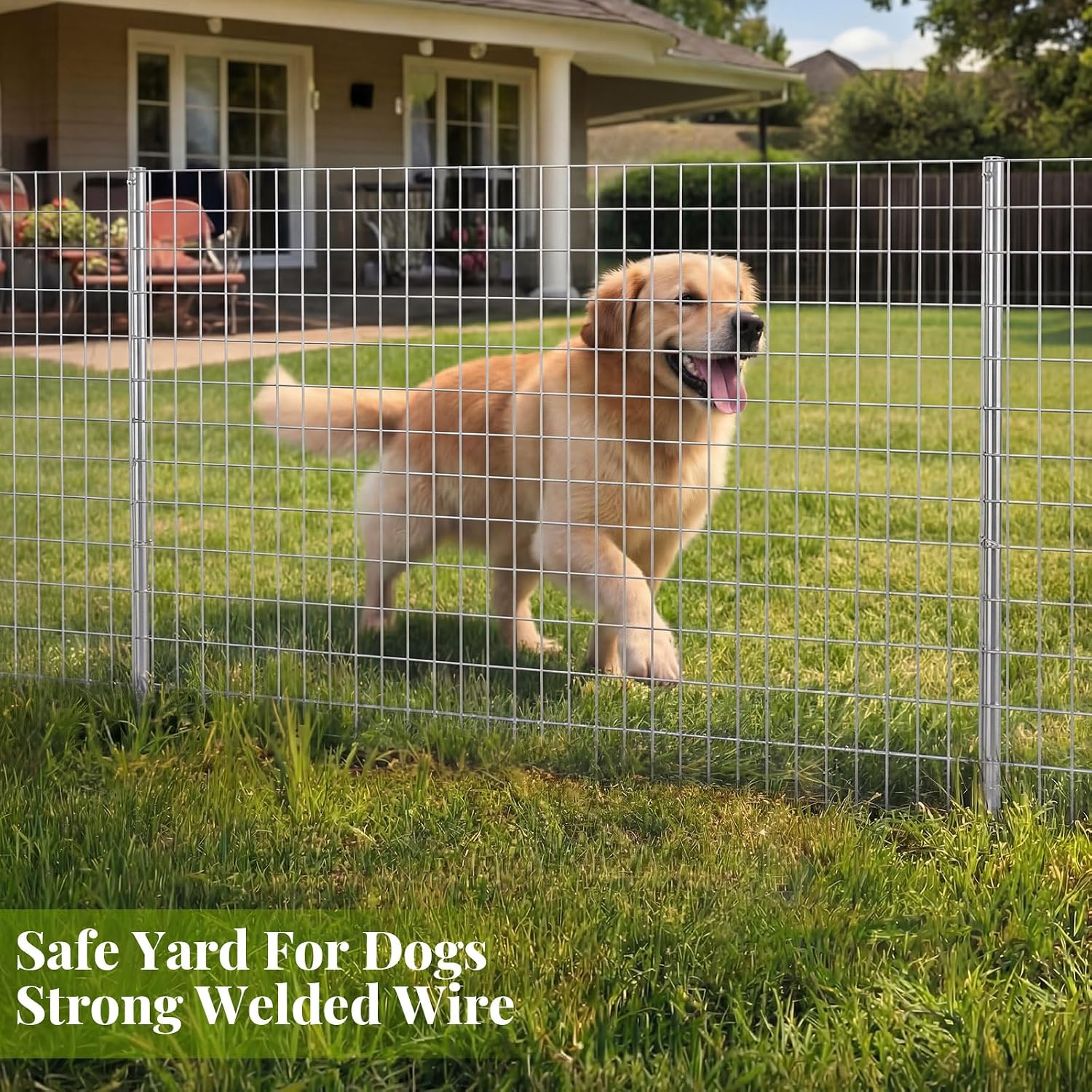 48in X 100 ft Welded Wire Fence, 2 Inch x 4 Inch 16 Ga, Silver