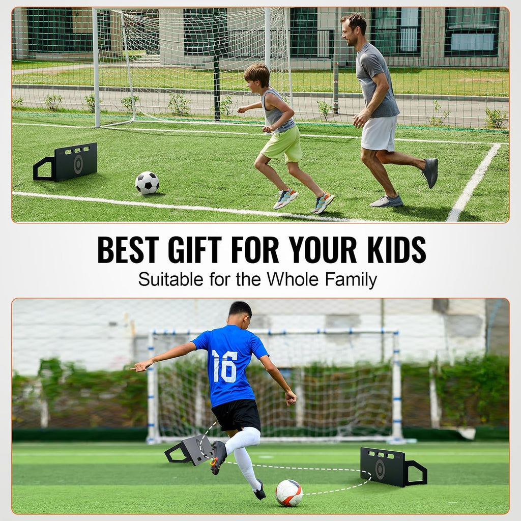 Soccer Rebounder Board, Portable Soccer Wall with 2 Angles Rebound, Foldable HDPE Kickback Rebound Board, Soccer