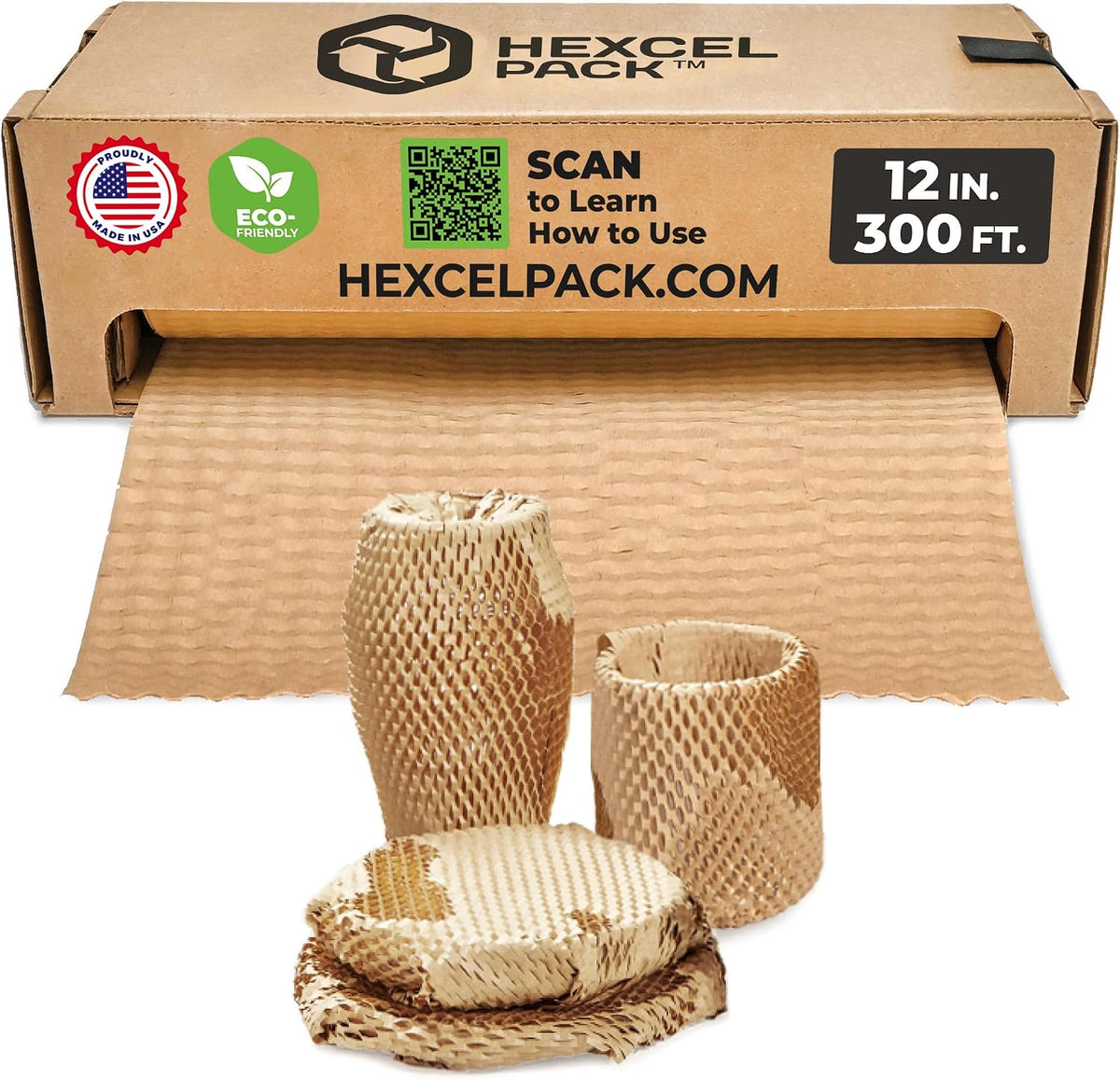 HexcelWrap Mini Honeycomb Packing Paper - Natural, 12" x 300'