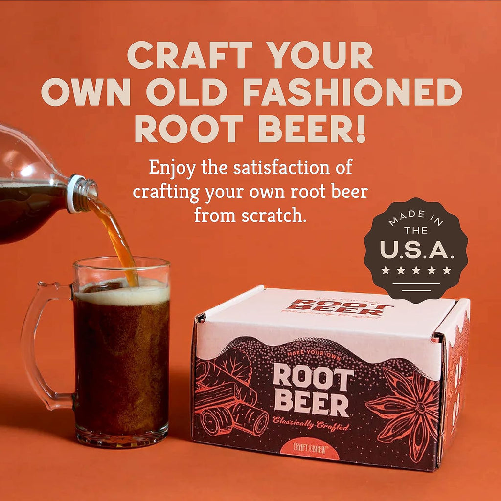 DIY Make Your Own Craft Root Beer - Complete Equipment and Supplies - Starter Home Brewing Kit - 1 Gallon