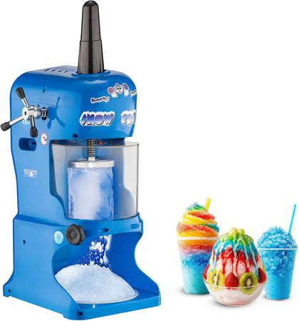 Snow Cone Machine - Electric Block Ice Shaver and Snow Cone Maker with Adjustable Blades for Parties, Events, and