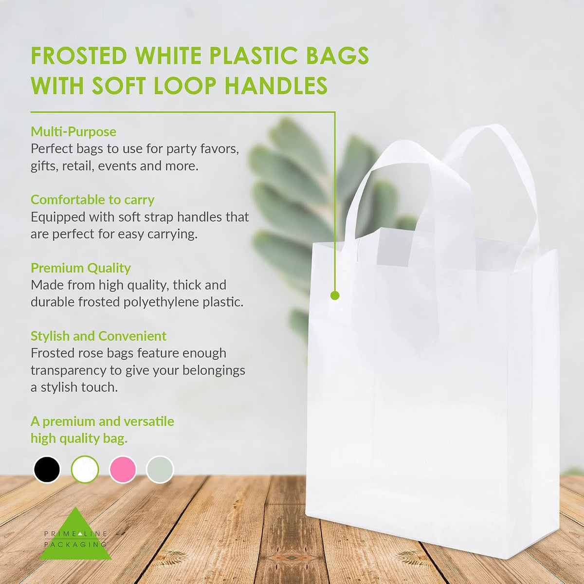Clear Gift Bags with Handles, 8x4x10 Inch, 100 Pack