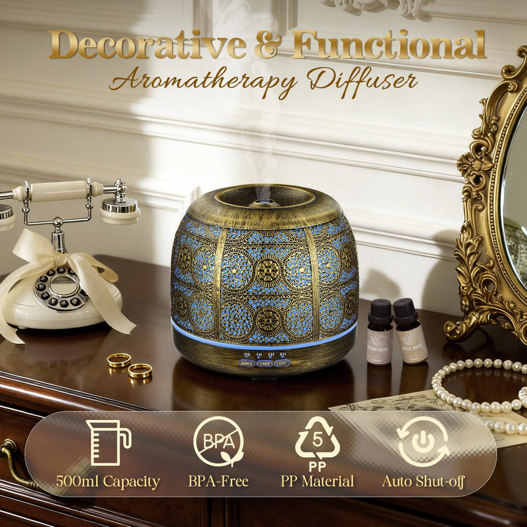 Essential Oil Diffuser for Home, 500ml Aromatherapy Diffuser