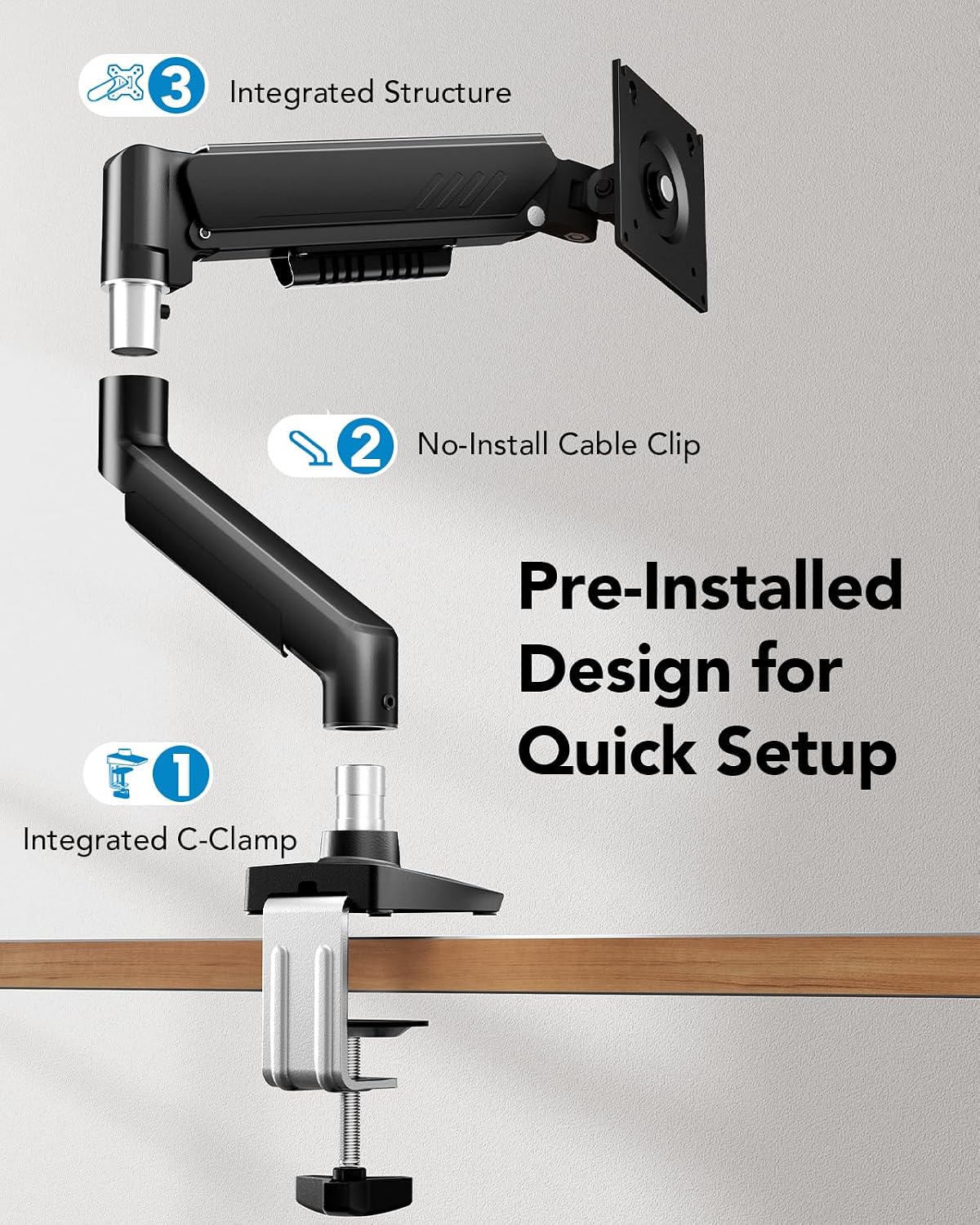 2 in 1 Function Laptop Mount with Tray, Fits 13-34″ Monitors & Up to 17″ Notebook, Ergonomic Laptop Arm with Full