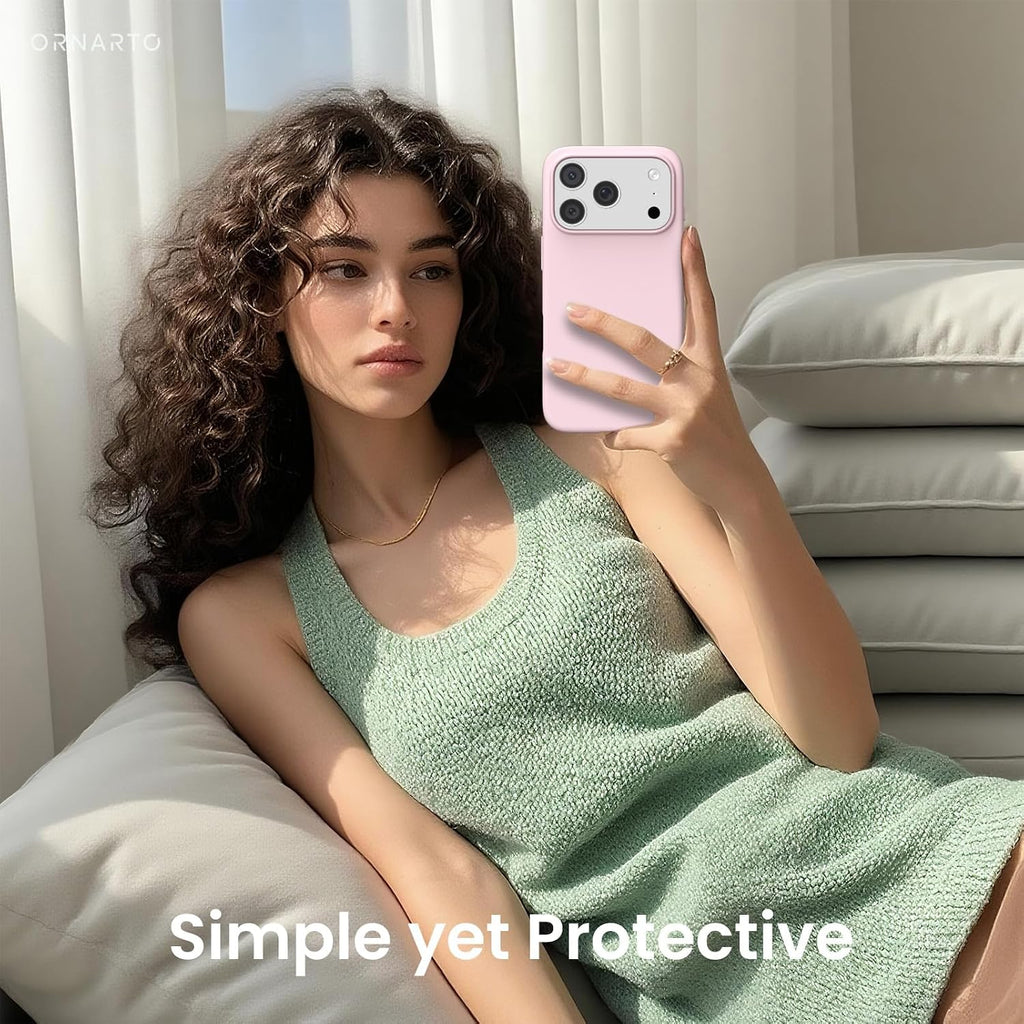 Compatible with iPhone 17 Pro Case 6.3", Slim Liquid Silicone 4 Layers Full Covered Soft Gel Rubber Shockproof Cover