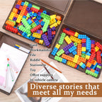 4 Pcs Board Game Storage Stackable Organizer Box with Snap Latch Lid Plastic Container Case for Board Games Puzzles