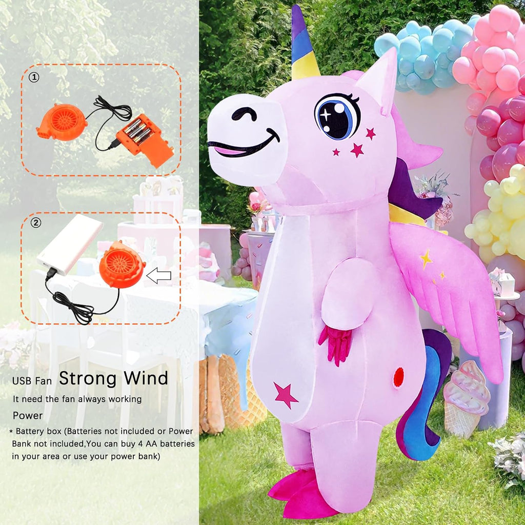 Inflatable Unicorn Costume for Adults, Funny Halloween Inflatable Costumes for Men Women