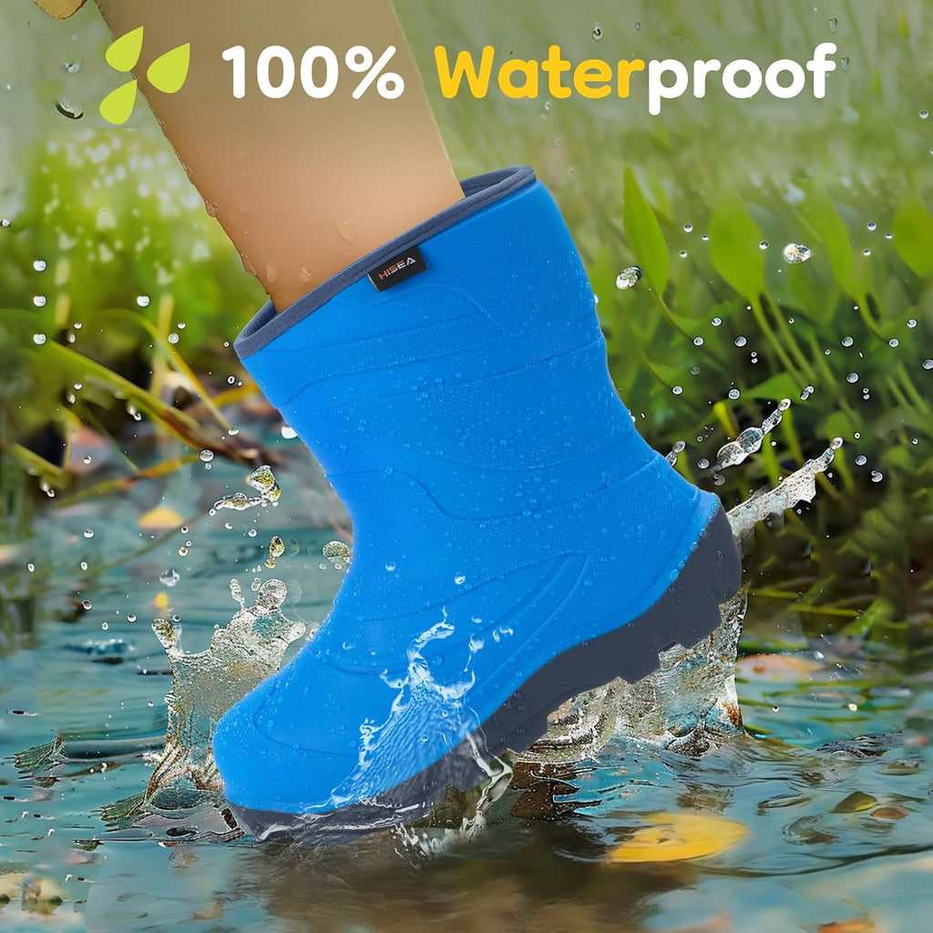 Toddler Rain Boots for Boys and Girls, Waterproof Seamless Lightweight Rubber Boots - Kids Rain Boots for Water Beach