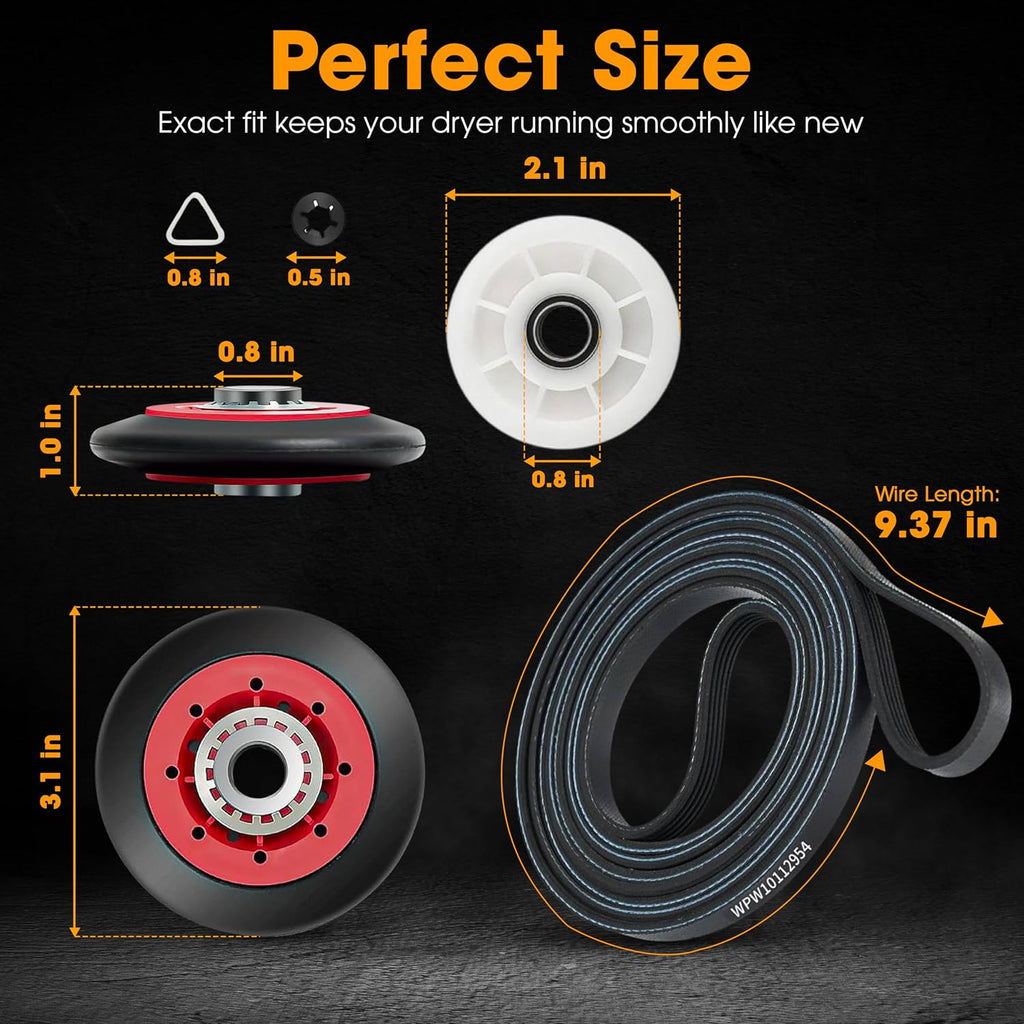 Dryer Repair Kit For Whirlpool WED8300SW0 WED8300SW1 WED8300SW2 WED9050XW1
