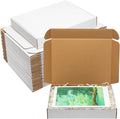 Shipping Boxes 12x9x2" 30 Pack White Corrugated Cardboard Box Mailer