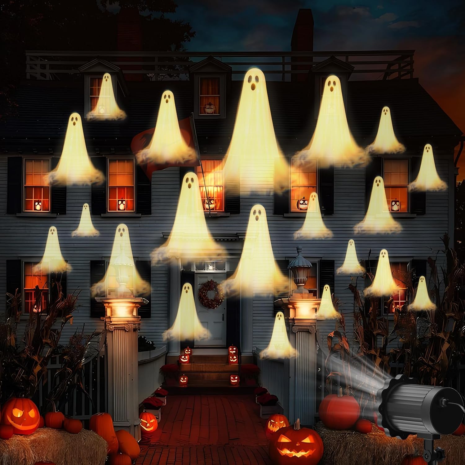 Halloween Projector Lights Outdoor，2024 Upgraded 3D Dynamic Decorations Light，Waterproof Halloween Light，Night Light