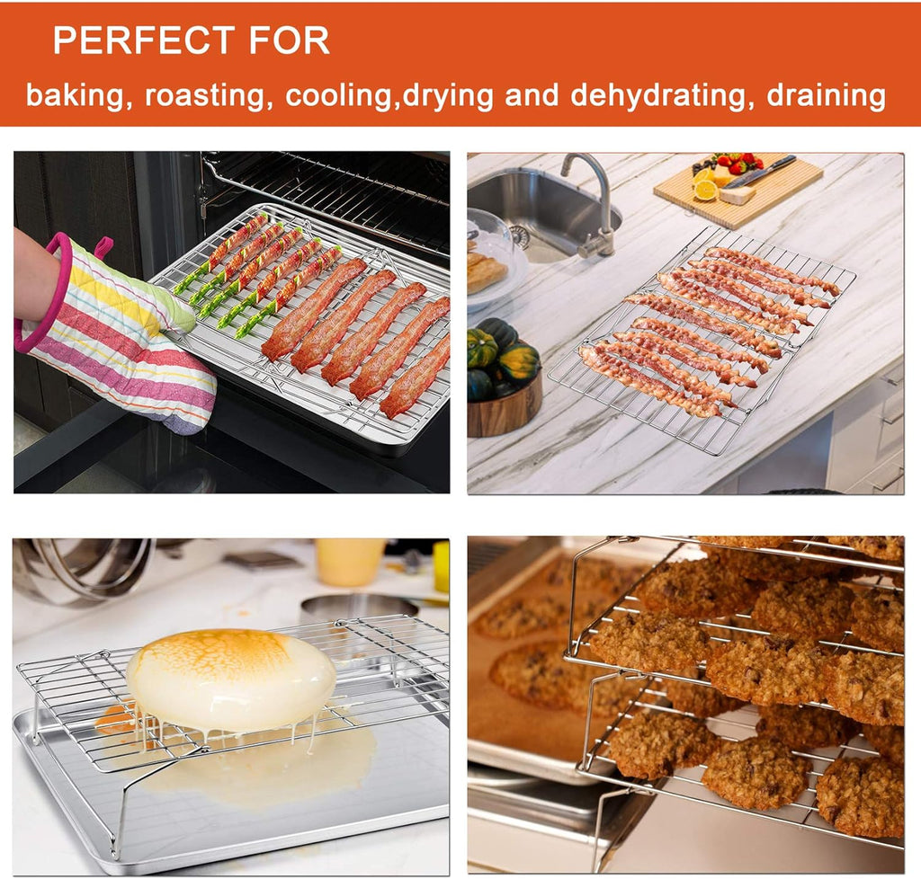 5-Tier Stainless Steel Cooling Rack, 15" x 10", Silver