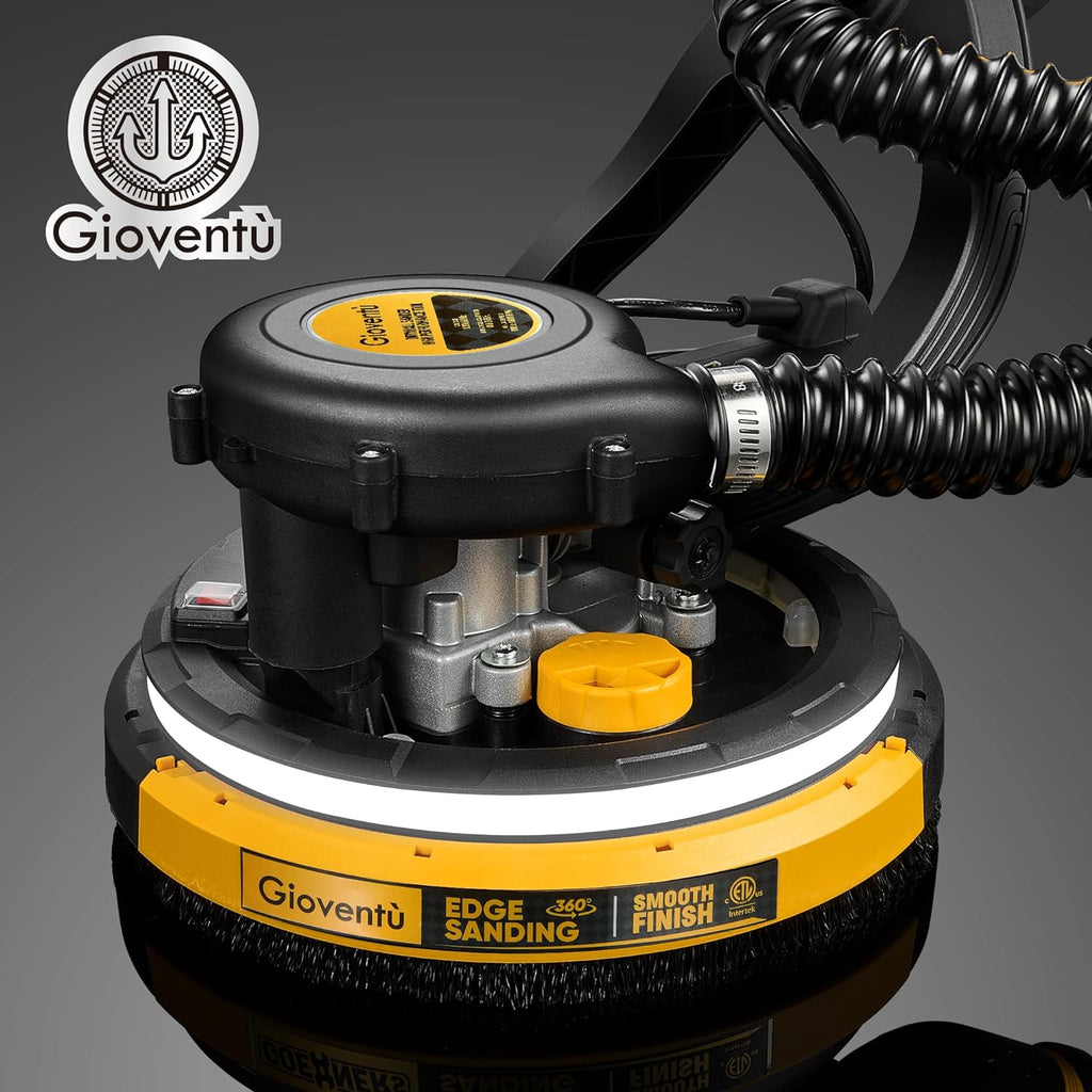 Electric Drywall Vacuum Sander, 750W&NSK Bearing, Dustless for Ceiling&Wall | 95.5% Dust Collection, Variable Speed