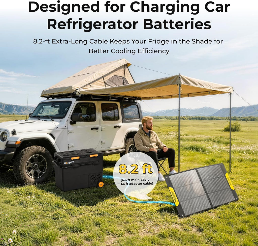100W Portable Solar Panel, N-Type Foldable Solar Charger Fiberglass | 100W Solar Panel, Fiberglass Layer, Foldable