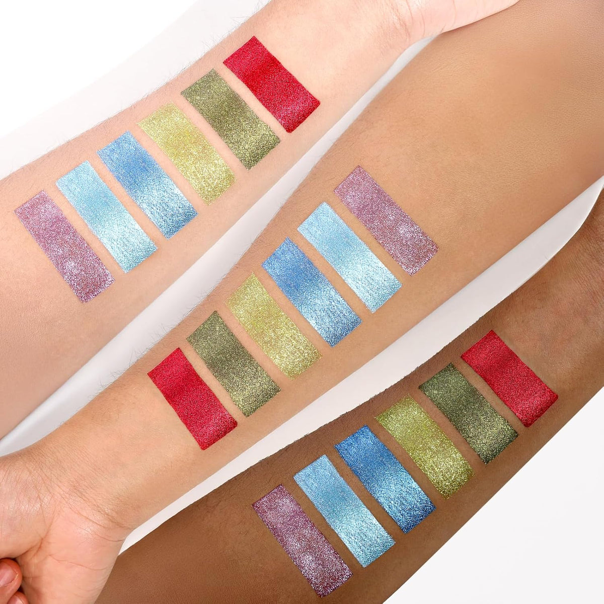 Liquid Red Metallic Eyeshadow - Pigmented True Red Sparkle Goth Eyeshadow for Blue Eyes, Long Lasting Waterproof