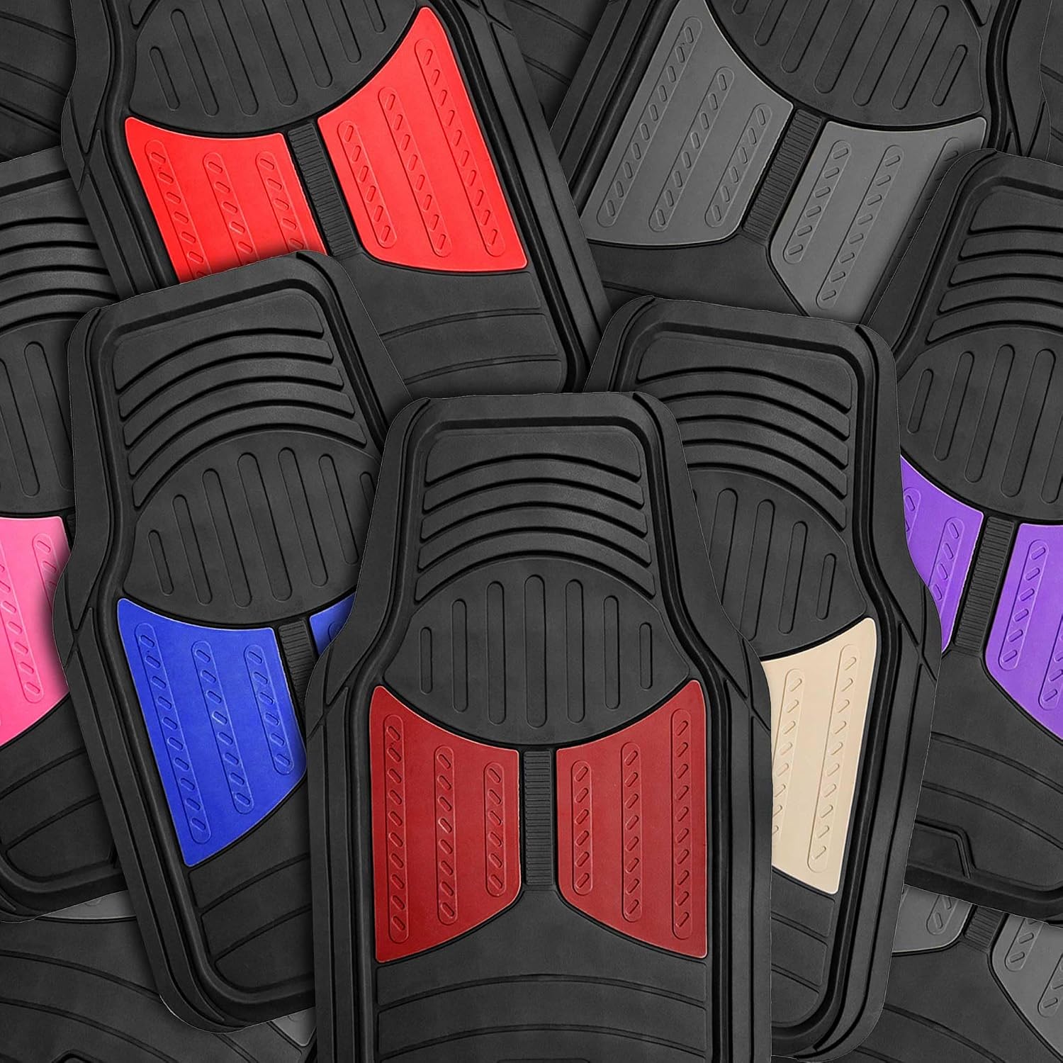 Automotive Floor Mats Purple Climaproof for All Weather Protection Universal Fit Heavy Duty Rubber fits Most Cars