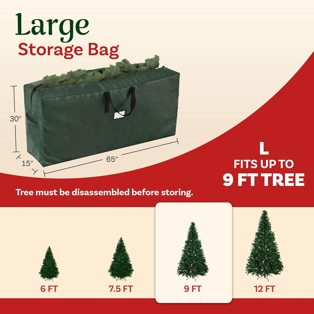 Christmas Tree Storage Bags - Set of 2 Extra-Large Holiday Decoration Totes for Disassembled 9-Foot Artificial Trees
