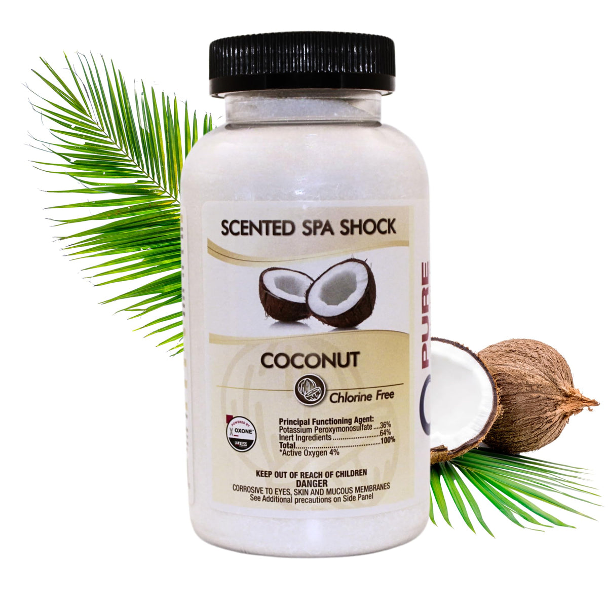 Pure & Simple Scented Hot Tub & Spa Shock | Coconut Aromatherapy (2 lbs)