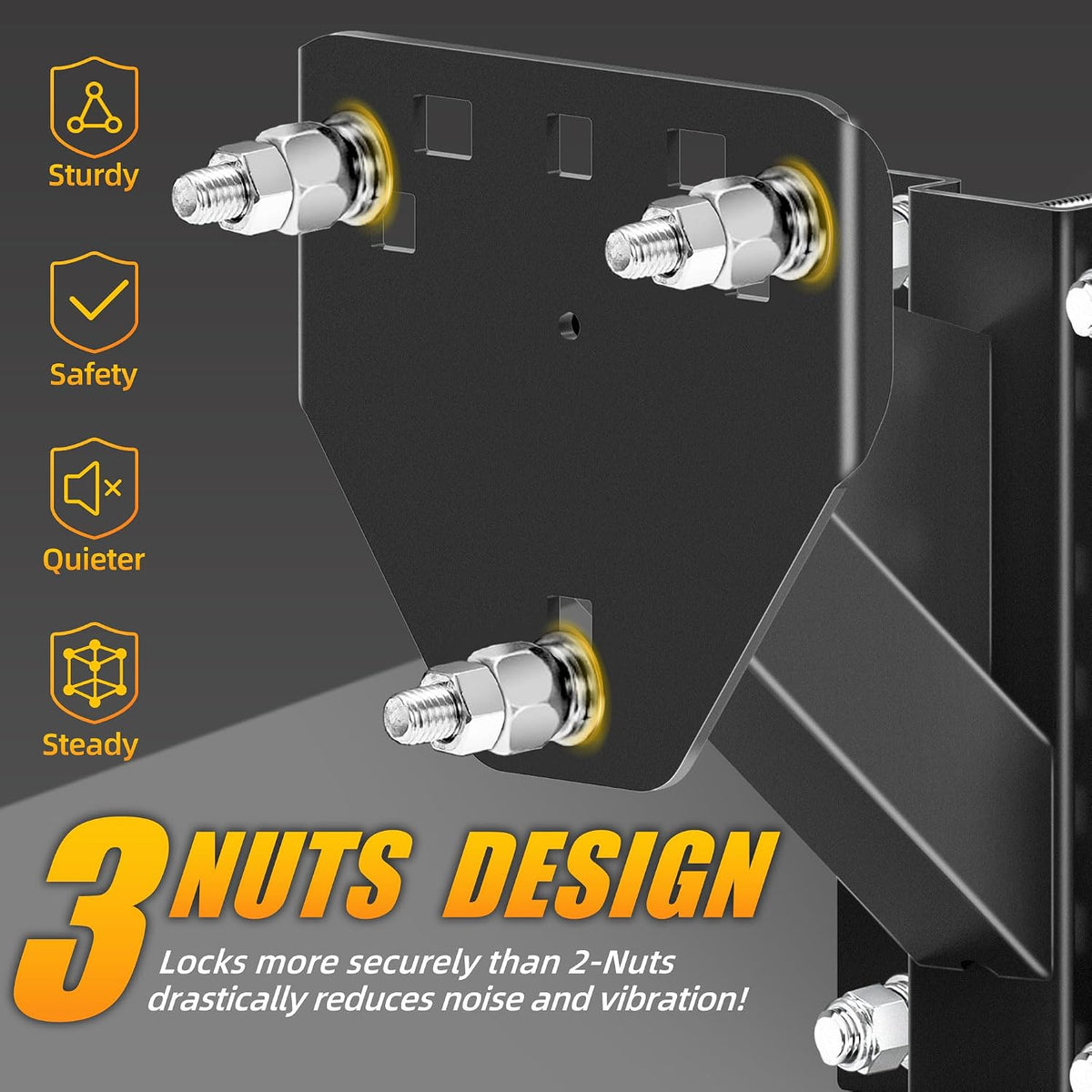 Spare Tire Mount for Utility Trailer Accessories,3-Nut Design Spare Tire Carrier,Fits Most 4,5 & 6 Lugs Wheels, Hold