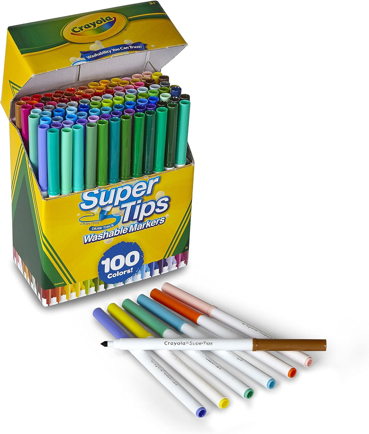 Super Tips Marker Set (100ct), Fine Point Washable Markers, Teacher Must Haves, Back to School Supplies for Kids &