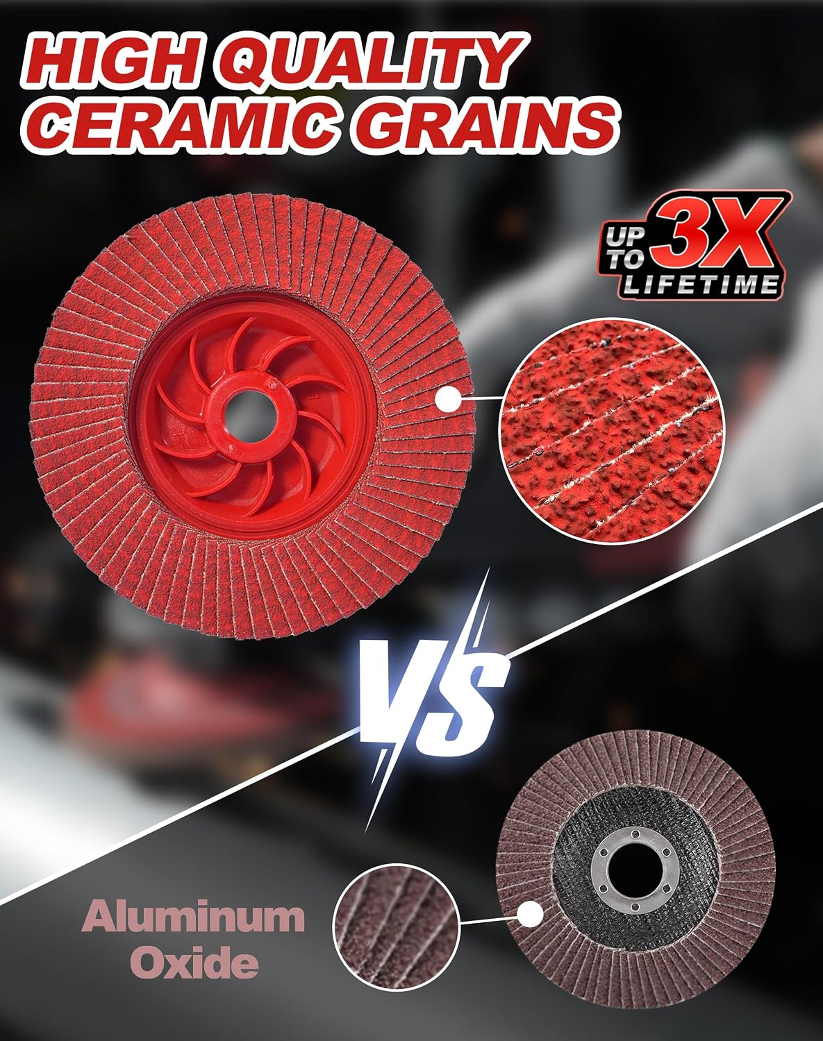 EZARC Ceramic Flap Discs 120 Grit, 4-1/2 x 7/8-Inch, Type 27, 5-Pack