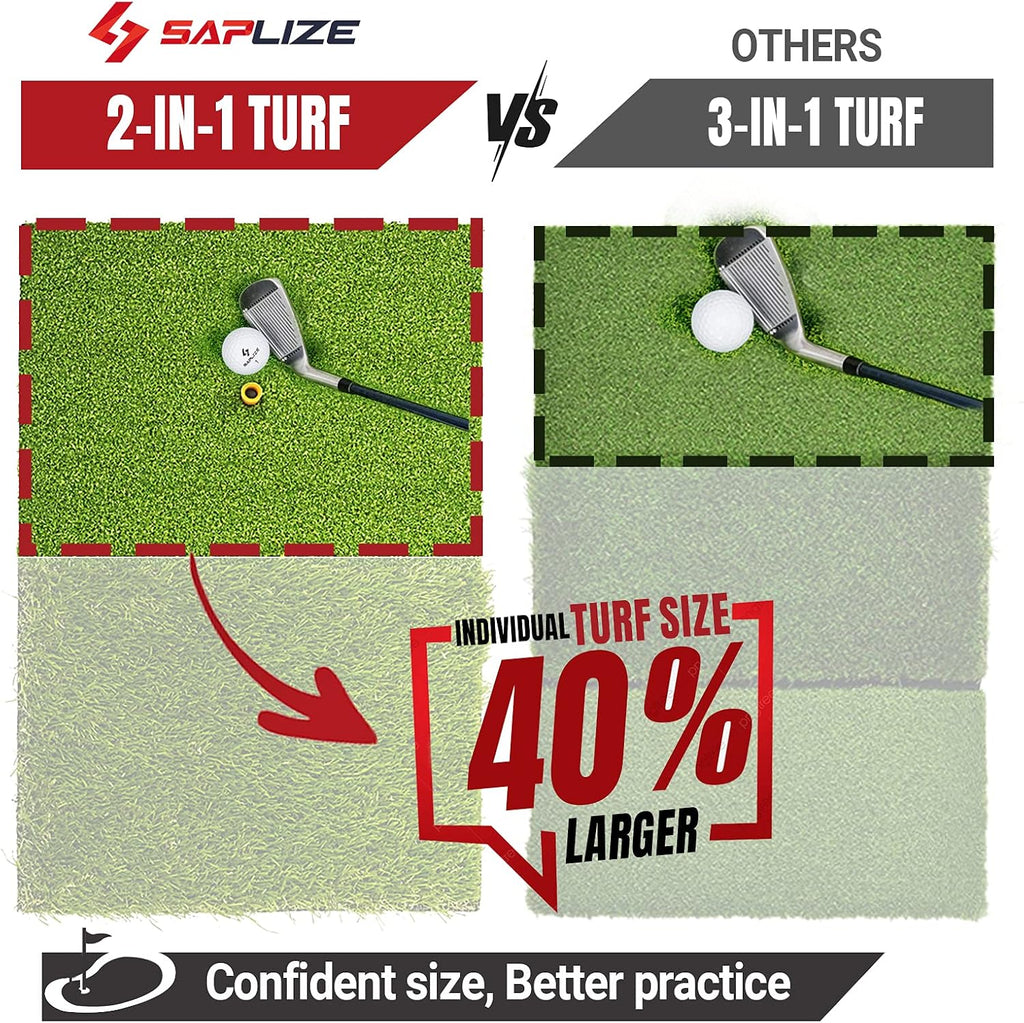 Foldable Heavy-Duty Golf Hitting Mat with 10mm EVA Backing for Indoor/Outdoor Swing & Chipping, Golf Accessories &