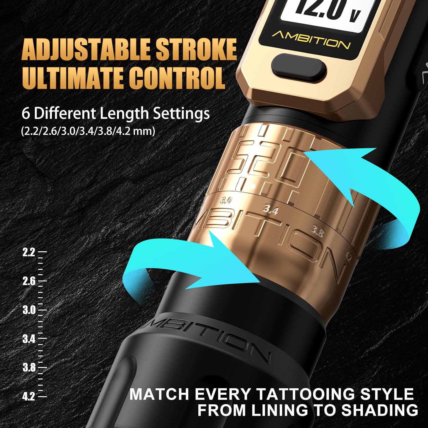 Soldier Pro 520 Tattoo Gun, Wireless Rotary Tattoo Pen Machine with 520g.cm Ultra High Torque Motor, Dual 2400mAh