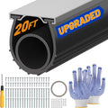Garage Door Bottom Seal, 20FT Heavy-Duty Garage Door Seal with Aluminum Track Retainer Kit, Durable Universal U+O