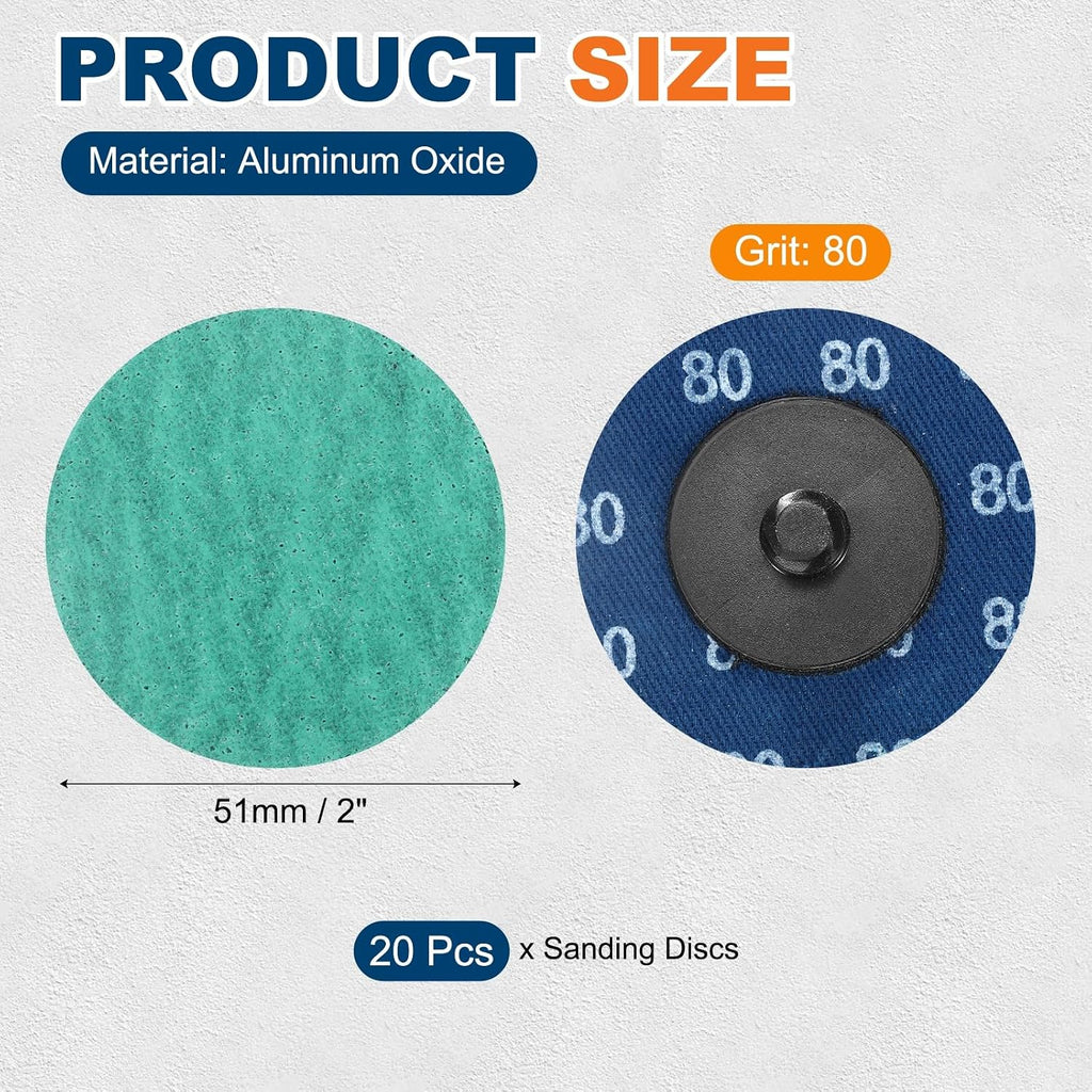 20 Pcs 2" 80 Grit Quick Change Surface Conditioning Discs