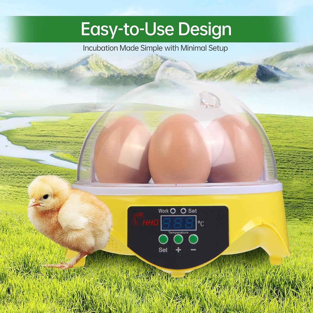 Gen 1-7 Egg Incubator for Kids & Beginners with 360° View, Manual Temperature Control for Chicken, Quail, and Parrot