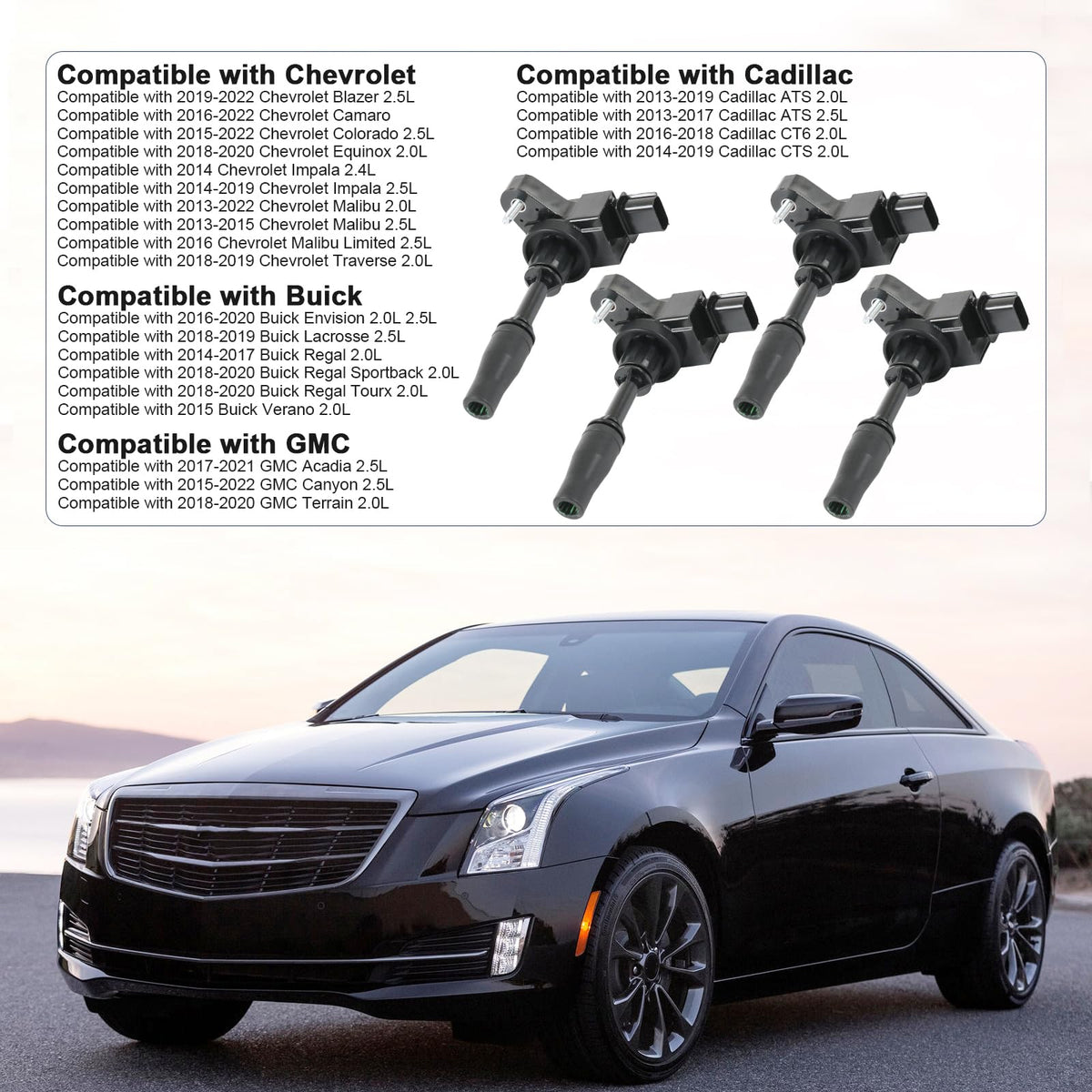 4 PCS UF680 Ignition Coils Compatible with Colorado Malibu 2.0 2.4 2.5L