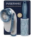 Farberware Fabric Shaver & Lint Roller Set, Large, Portable | Sticky sheets lift pet hair and dust, triple-blade