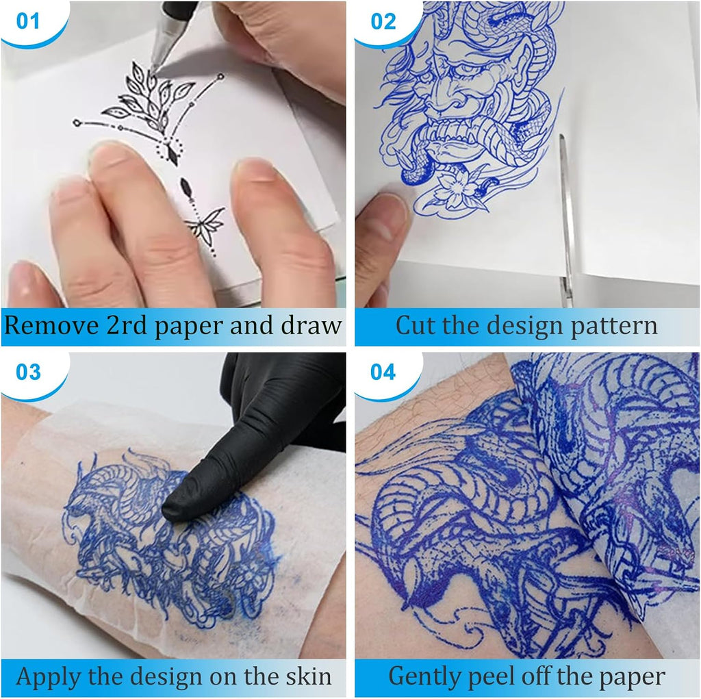 Tattoo Transfer Paper 200 Sheets Thermal Stencil Paper for Tattooing