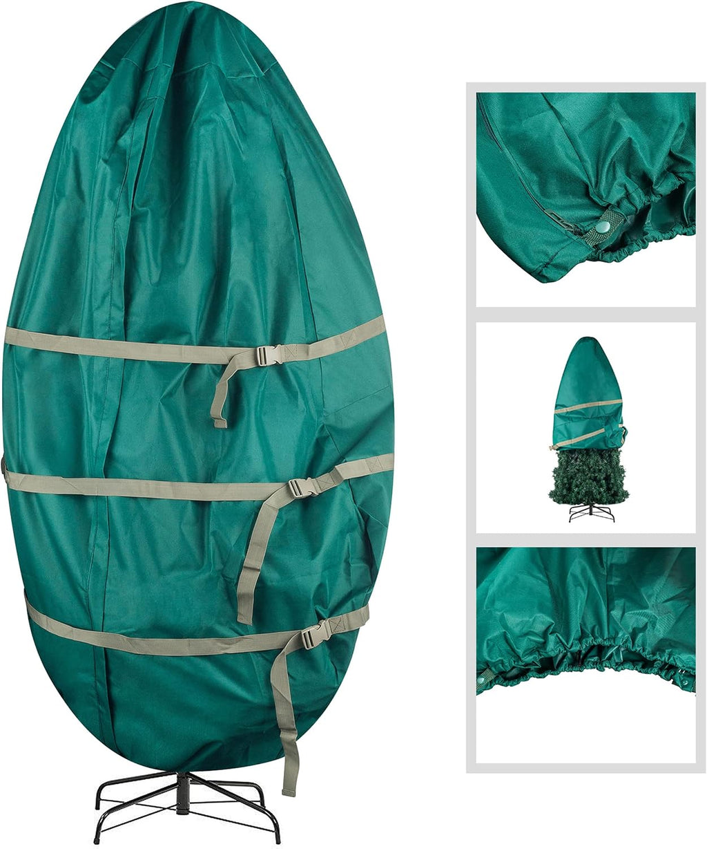 Upright Christmas Tree Storage Bag - Canvas Cover for 7.5-Foot Artificial Trees, Inflatables, and Christmas