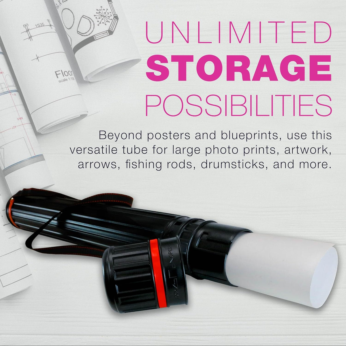 Poster Tube - Telescoping Adjustable, 4" Diameter