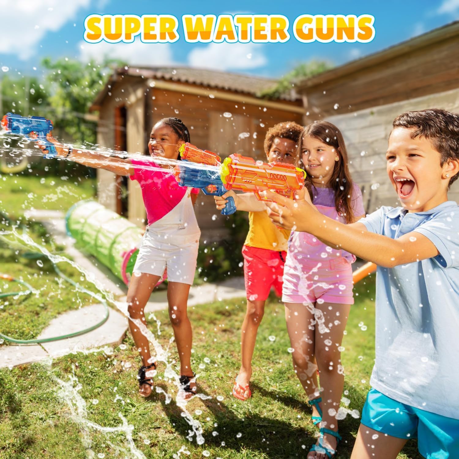 Water Gun Squirter for Kids Squirt Gun 2 Pack | Summer Super Water Blaster Shooters Soaker, Small Toys for Boys Girls