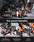 Hydraulic Motorcycle Lift Jack 1500 LBS Capacity ATV Scissor Lift Jack Portable Motorcycle Lift Table with 4 Wheels