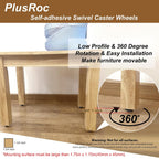 PlusRoc 4 Pack 1 Inch Self Adhesive Caster Wheels for Furniture