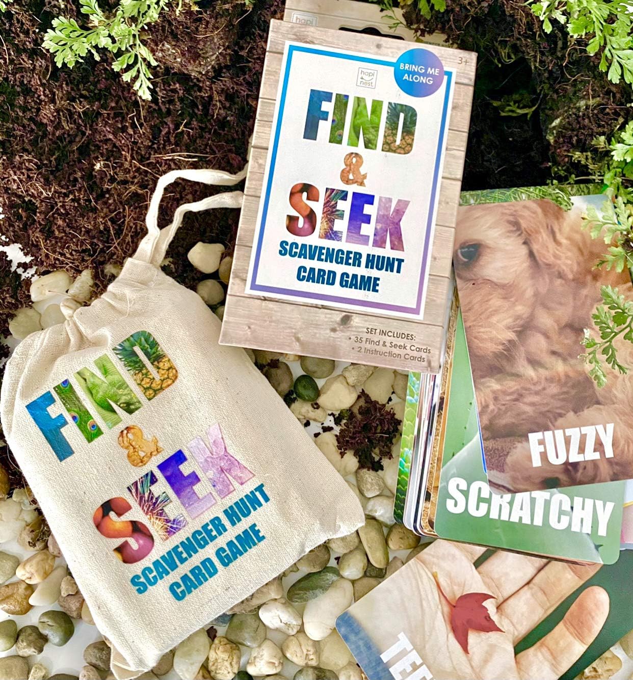 Find and Seek Scavenger Hunt Card Game, Indoor Outdoor Activities for Kids Toddler & Family, Beach Camping Travel Car