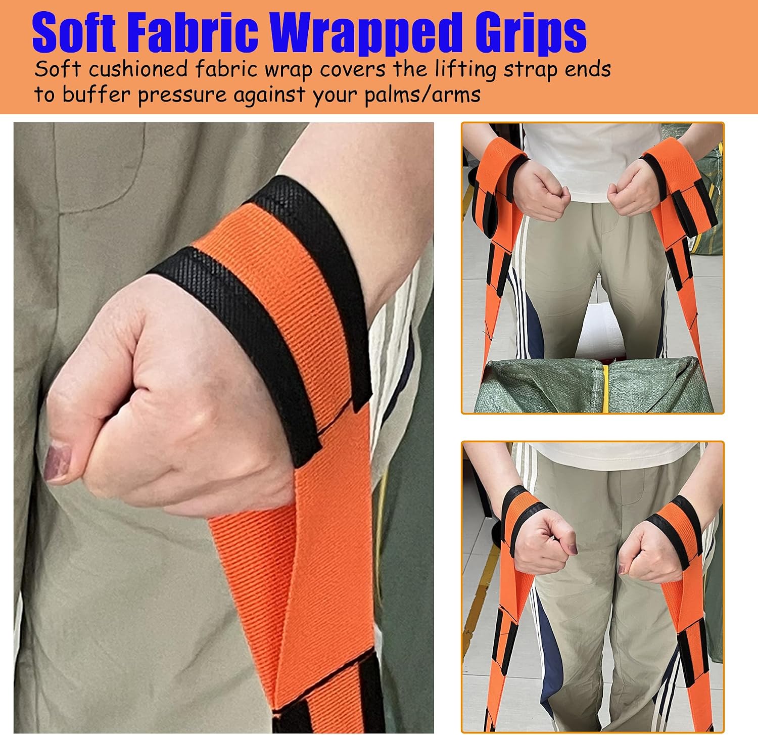 2-Pack Heavy Duty Furniture Moving Straps, 660LBS Adjustable PP Lifting Bands, Ergonomic Portable Carrying Belts for