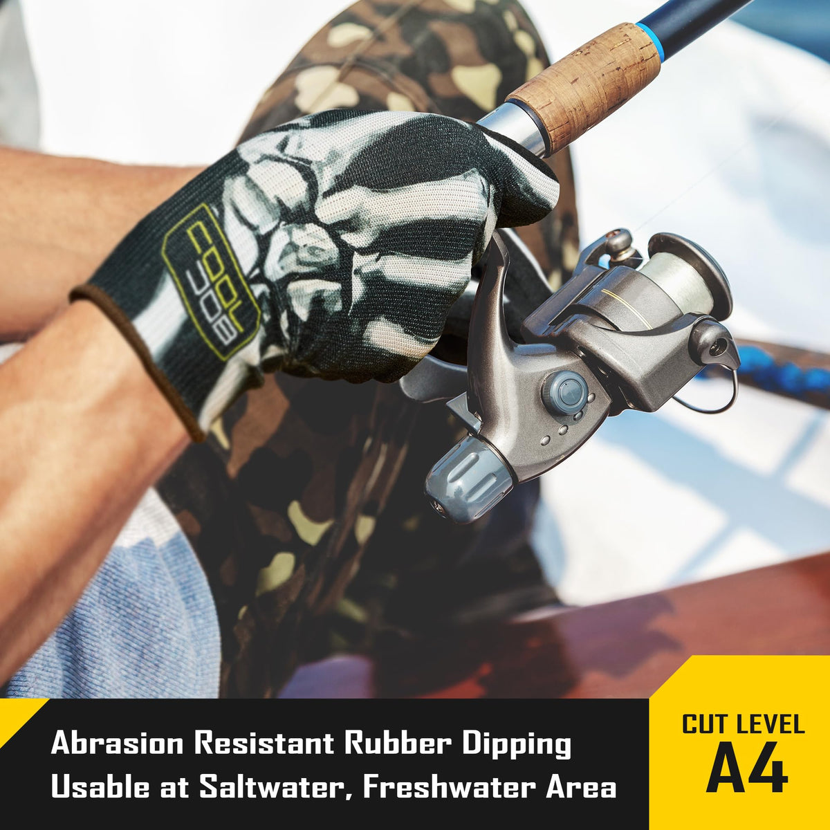 2 Pairs A4 Cut Resistant Safety Work Gloves with Grip for Men