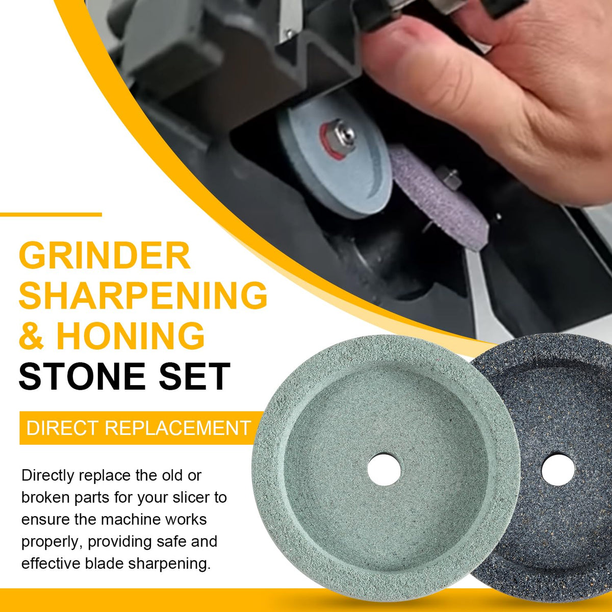 Grinder Sharpening and Honing Stone Set for Bizerba Slicer