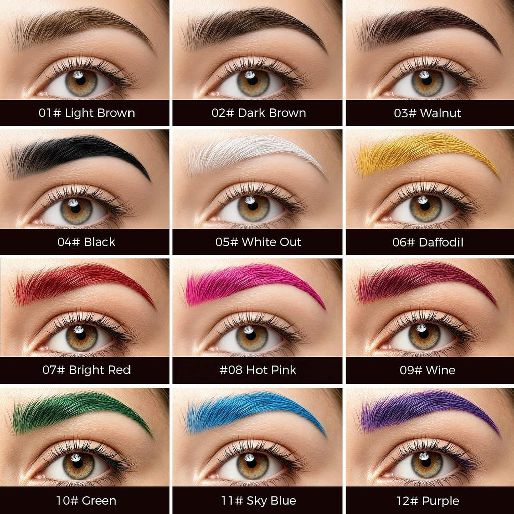 Eyebrow Pomade with Eyebrow Brush,Waterproof & Long Lasting (04# Black)