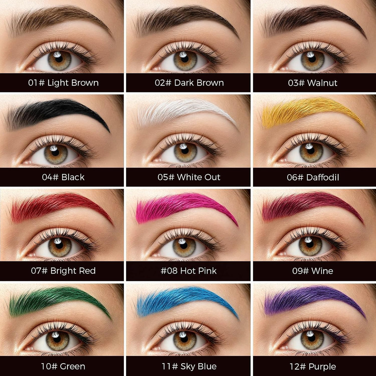 Eyebrow Pomade with Eyebrow Brush,Waterproof & Long Lasting (04# Black)
